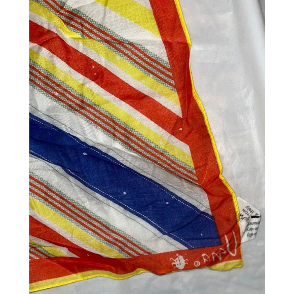 Vintage VERA Neumann Scarf ~ Ladybug Sign ~ Red, Yellow, Blue - Picture 2 of 4
